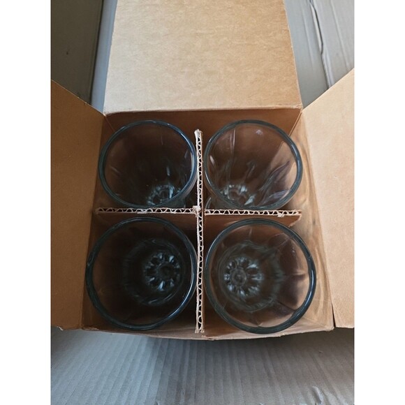 4 VINTAGE Wavy Anchor Hocking OLD FASHIONED‎ Milkshake Soda Fountain Glasses - Picture 6 of 10